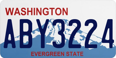 WA license plate ABY3224