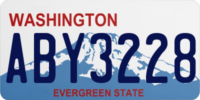 WA license plate ABY3228
