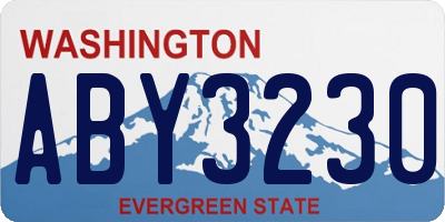 WA license plate ABY3230