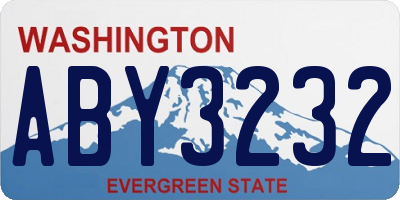 WA license plate ABY3232