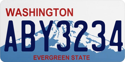 WA license plate ABY3234