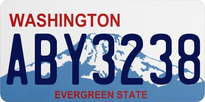 WA license plate ABY3238