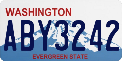 WA license plate ABY3242