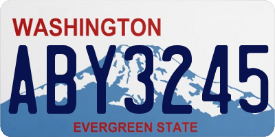 WA license plate ABY3245