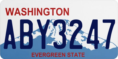 WA license plate ABY3247