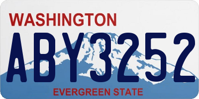 WA license plate ABY3252
