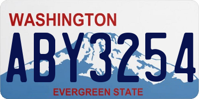 WA license plate ABY3254