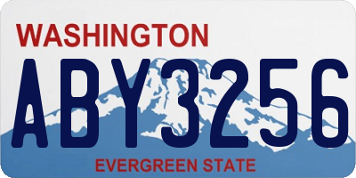 WA license plate ABY3256