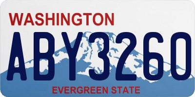 WA license plate ABY3260