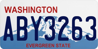WA license plate ABY3263