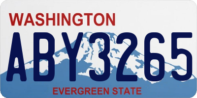 WA license plate ABY3265