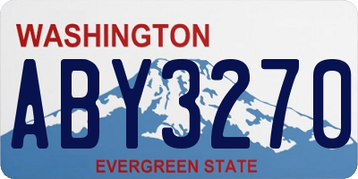 WA license plate ABY3270