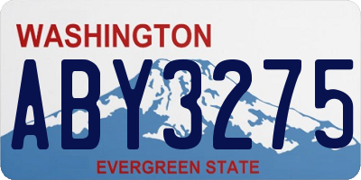 WA license plate ABY3275