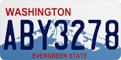 WA license plate ABY3278