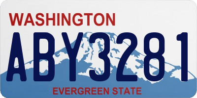 WA license plate ABY3281