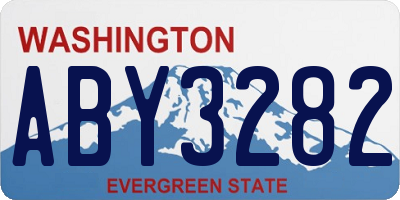 WA license plate ABY3282