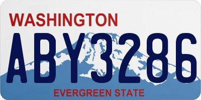 WA license plate ABY3286