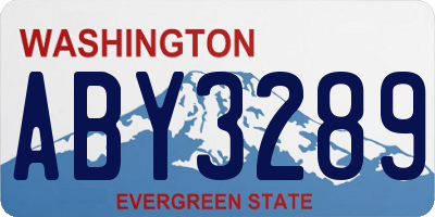 WA license plate ABY3289