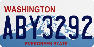 WA license plate ABY3292