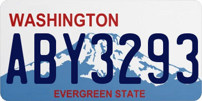 WA license plate ABY3293