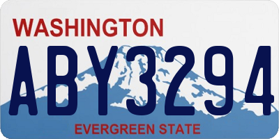 WA license plate ABY3294
