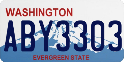 WA license plate ABY3303