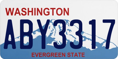 WA license plate ABY3317