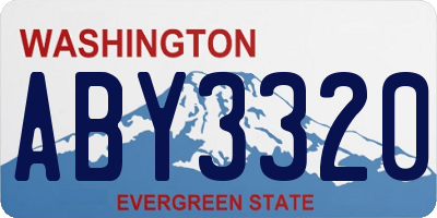 WA license plate ABY3320