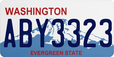 WA license plate ABY3323