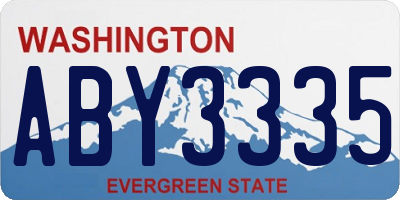 WA license plate ABY3335