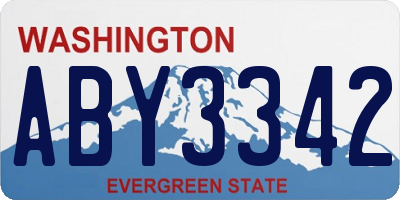 WA license plate ABY3342