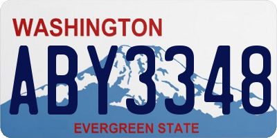 WA license plate ABY3348