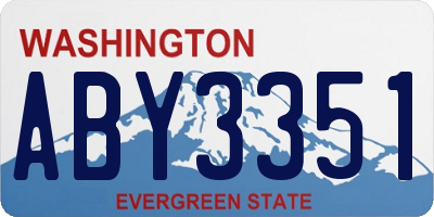 WA license plate ABY3351