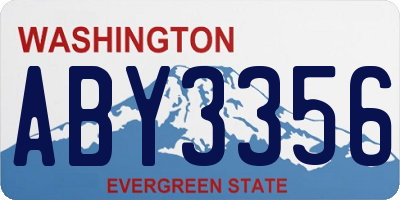 WA license plate ABY3356