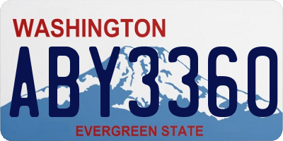 WA license plate ABY3360