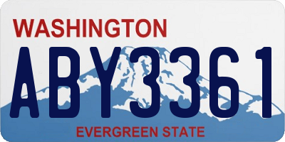 WA license plate ABY3361