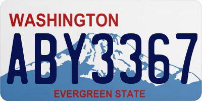 WA license plate ABY3367