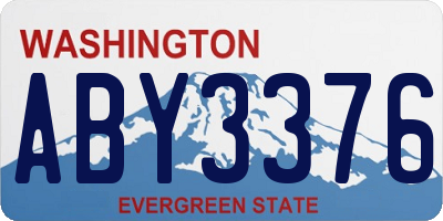 WA license plate ABY3376