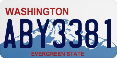 WA license plate ABY3381