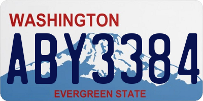 WA license plate ABY3384