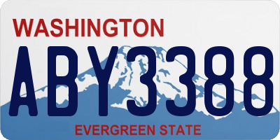 WA license plate ABY3388