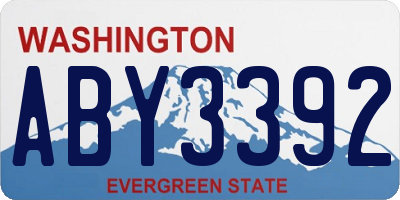 WA license plate ABY3392