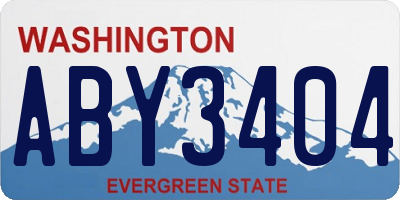 WA license plate ABY3404