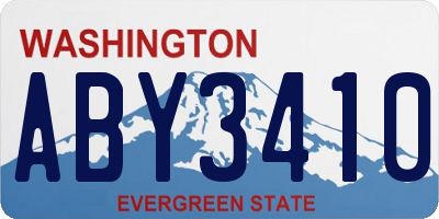 WA license plate ABY3410