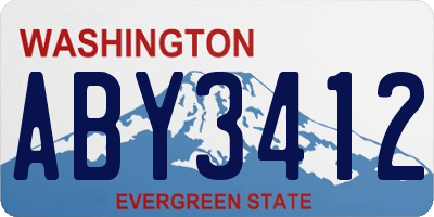 WA license plate ABY3412