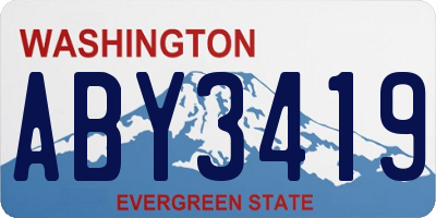 WA license plate ABY3419