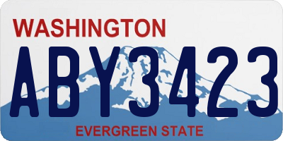 WA license plate ABY3423