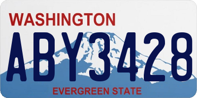 WA license plate ABY3428