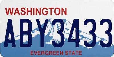 WA license plate ABY3433