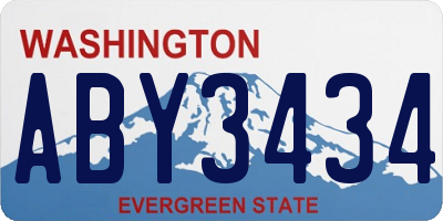 WA license plate ABY3434
